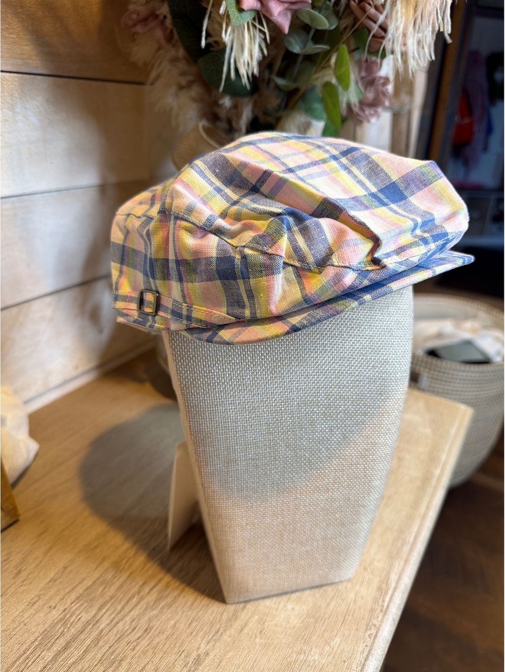 AND JACK Kids' Pastel Plaid Newsboy Cap - Size 4T-5T, New with Tags